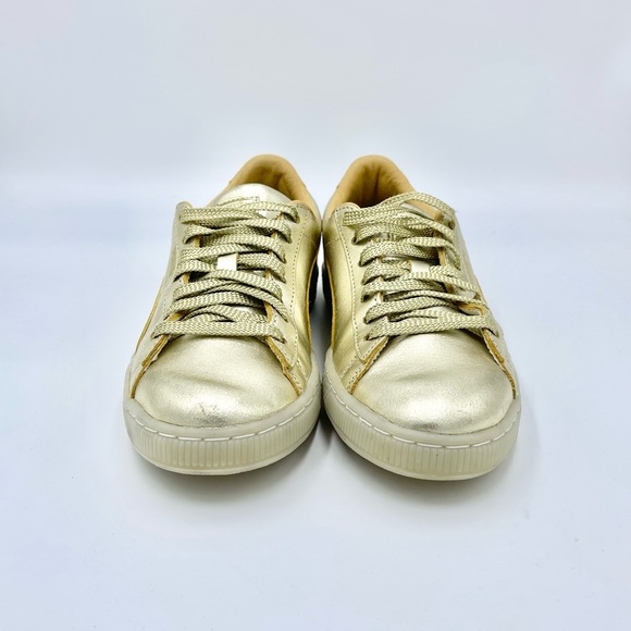 Puma Suede ‘50th Anniversary’ Gold Leather Sneakers 367297 Kids Juniors Sz 6.5c - Picture 3 of 14